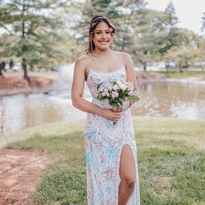 Elegant Floral Embroidered Dress